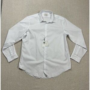 Calvin Klein men's slim fit long sleeve button up dress shirt size XL White